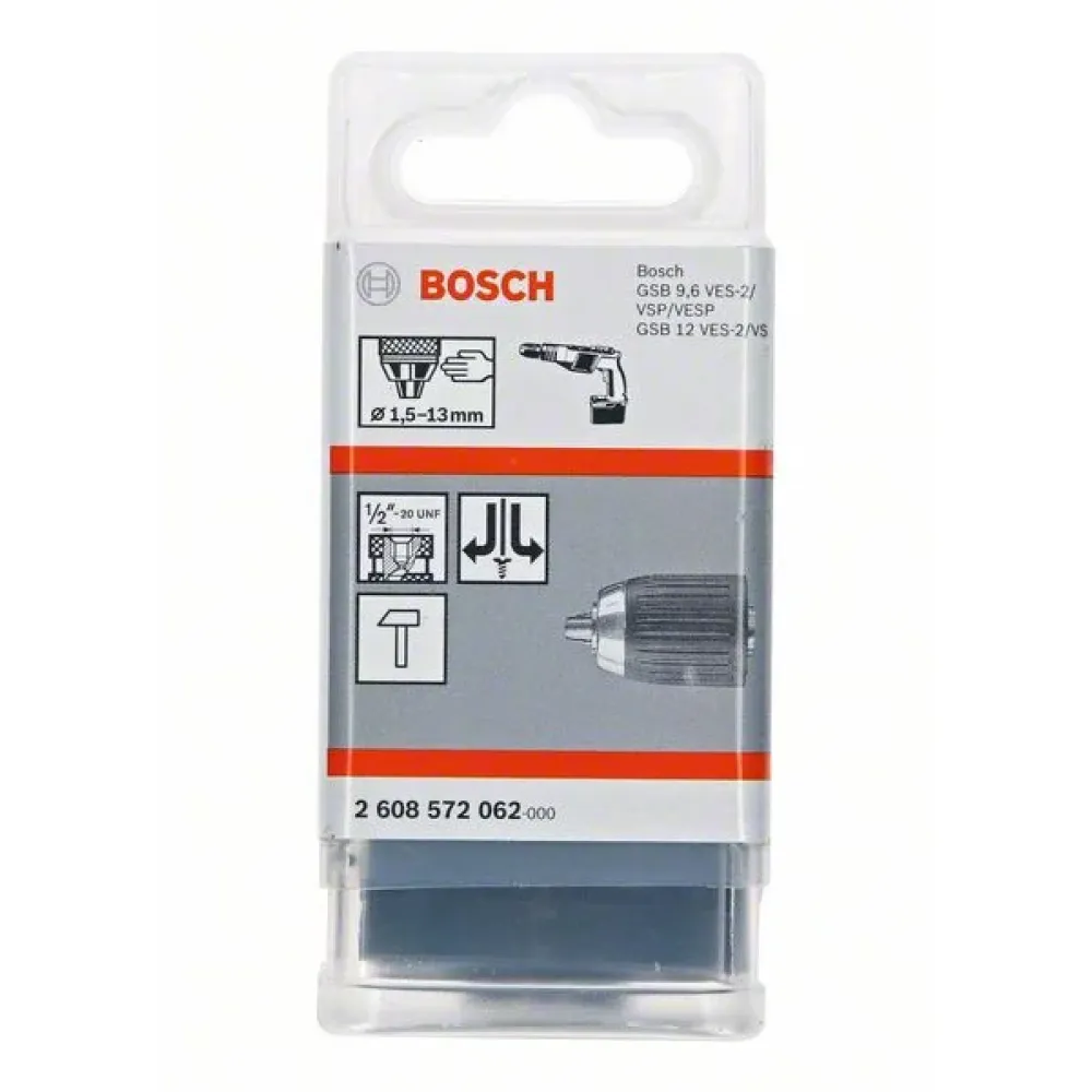 Bosch Keyless Chuck быстрозажимной сверлильный патрон 2.0-13 мм, 1/2 дюйма - 20 с П/Л вращением, 2608572062