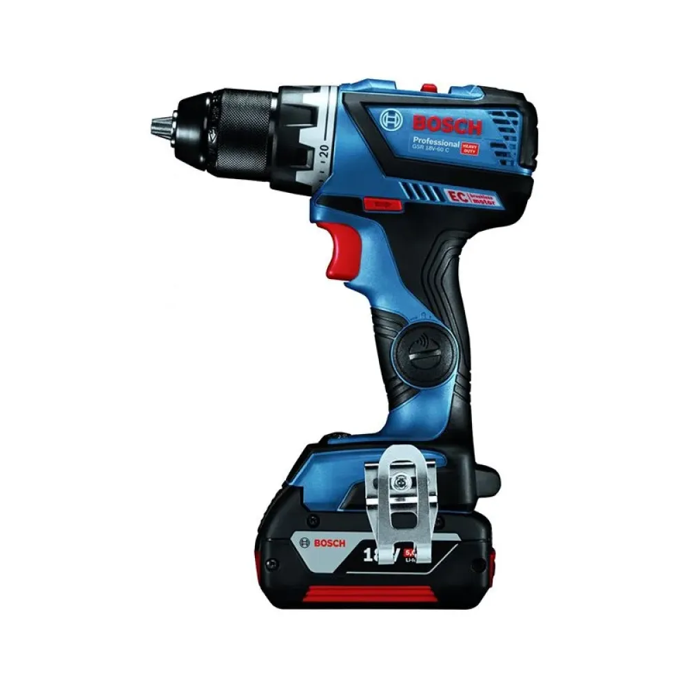 Bosch GSB 18V-60 C Professional аккумуляторная ударная дрель-шуруповерт (2 x 5 Ач, ЗУ) с кейсом, 06019G210B