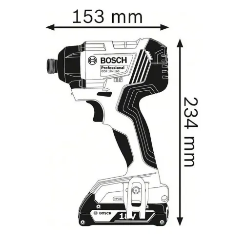 Bosch GDR 180-LI Professional аккумуляторный гайковерт (2 x 2 Ач, ЗУ), 06019G5123