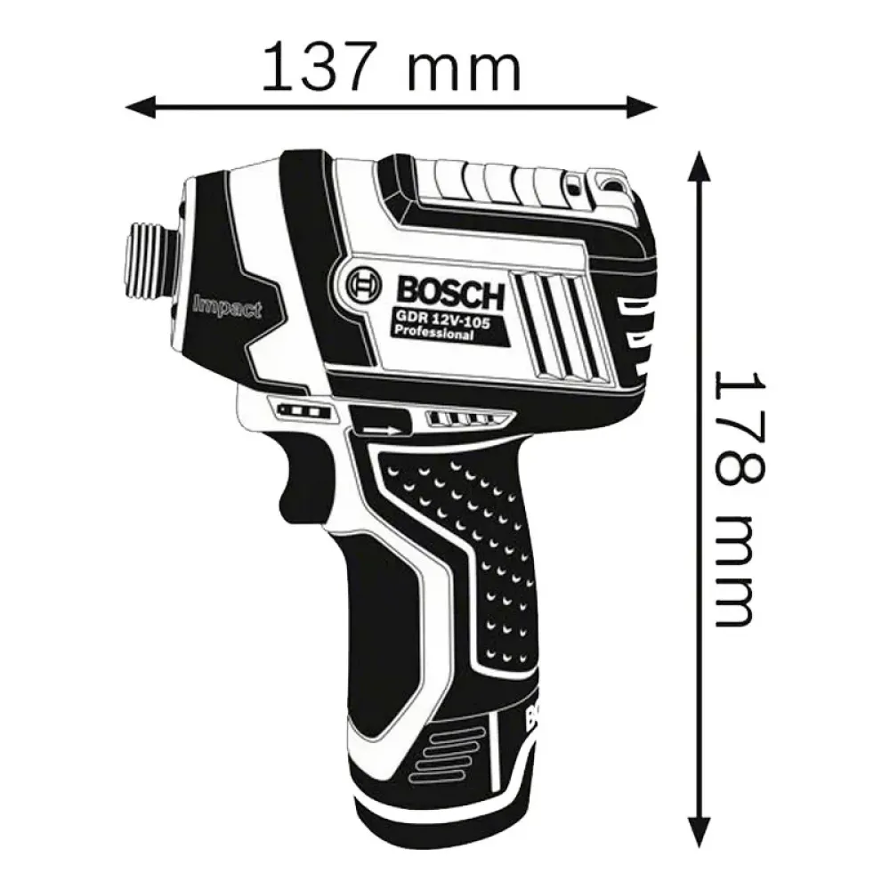 Bosch GDR 12V-105 Professional Solo аккумуляторный ударный гайковерт (без АКБ и ЗУ), 06019A6901
