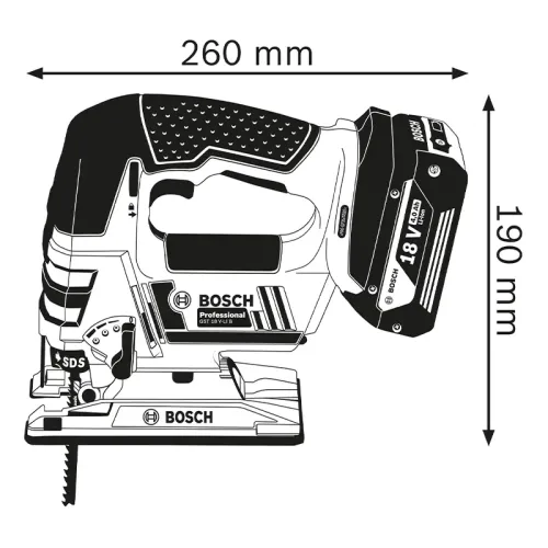 Bosch GST 18 V-LI B Professional Solo аккумуляторный лобзик (без АКБ и ЗУ), 06015A6100