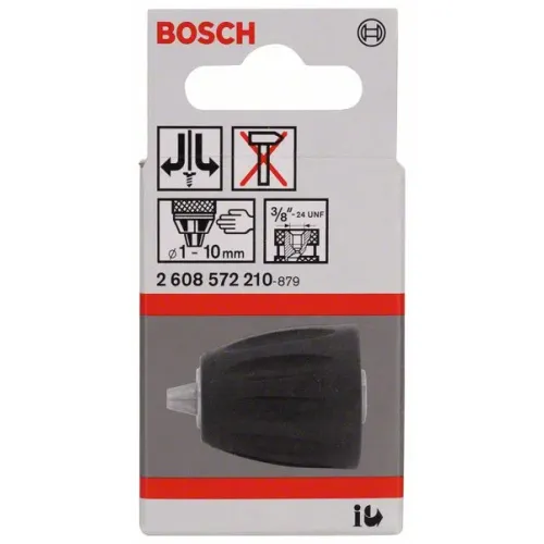 Bosch Bosch System Chucks быстрозажимной патрон 1.0-10 мм, 3/8 дюйма - 24 с П/Л вращением и фиксатором, 2608572210