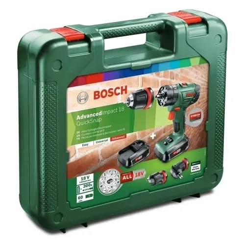 Bosch AdvancedImpact 18В Quick Snap аккумуляторная ударная дрель-шуруповерт, 06039A3401
