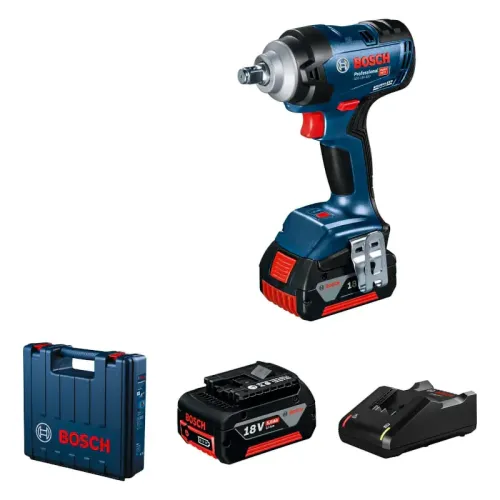 Bosch GDS 18V-400 Professional аккумуляторный ударный гайковерт (2 x 5 Ач, ЗУ), 06019K0020