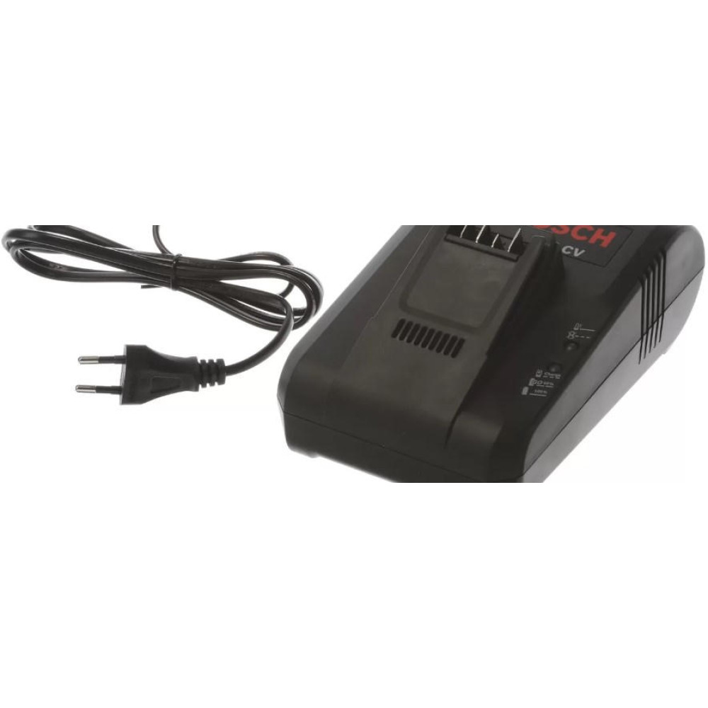 Универсальное зарядное устройство подойдет для всех приборов Bosch для дома и сада Благодаря функции быстрой зарядки можно зарядить батарею емкостью 3 Ач в течение 60 минут